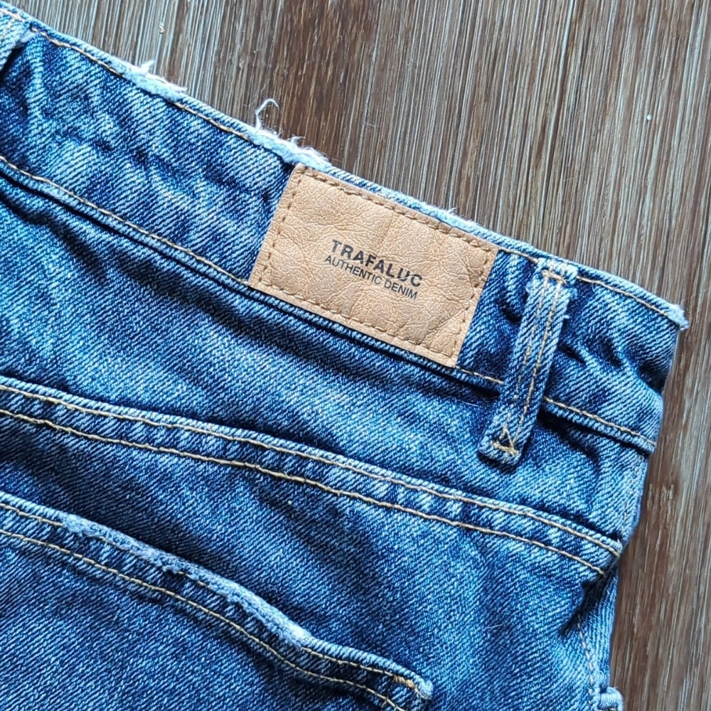 Zara | Distressed Blue Denim Skirt - Picture 4 of 8
